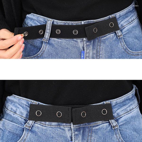 Cintos sem fivela feminino invisível para jeans cinto sem fivela feminino elástico fácil de esticar sem complicações cós masculino