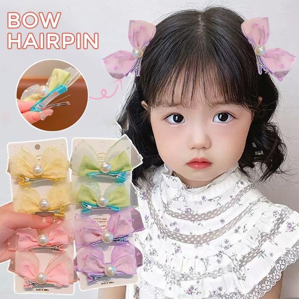 Acessórios de cabelo coreano pérola 3d arco orelhas grampo de cabelo infantil grampo de cabelo listrado crianças bonito toucado crianças acessórios de cabeça atacado
