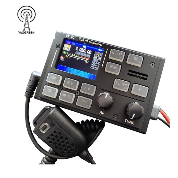 Radio Yaogreenham Fx4c Hf Sdr Ricetrasmettitore 10w Radio amatoriale Ssb Cw Am Fm Tx 3.5m29mhz Rx 500khz50mhz Scheda audio incorporata