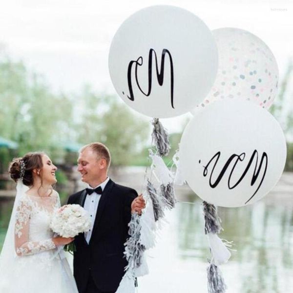 Parti Dekorasyon Mr Mrs Balon Büyük 36 inç Yuvarlak Lateks Sevgililer Günü Düğün Bekarlığa Veda Dekor Malzemeleri
