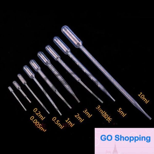 Conta-gotas graduados de plástico descartável transparente simples Pasteur Pipetas de transferência graduadas descartáveis para laboratório escolar 1ml 2ml 3ml 5ml 10ml