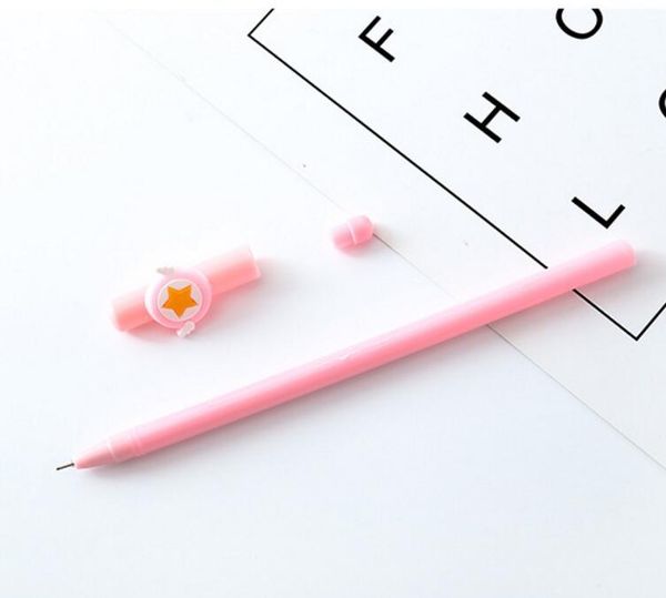 Stifte 48pcs/Los süßes Mädchen Star Flügel Gel Stift Cartoon Student Schreiben Unisex Wassertinte Stift Schulstift Test Schreibstift