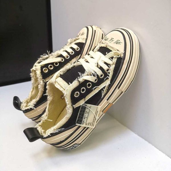 Xvessel Vanness Wu's Same Canvas Shoes For Men And Women's Новая модель Ulzzang Low Cut Lovers Туфли на толстой подошве Обувь для нищих