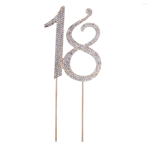 Şenlikli Malzemeleri 18. Doğum Günü Partisi Cupcake Toppers Şekerleri 18 Kek Dekor Dekorasyon Pırıltılı Numarası