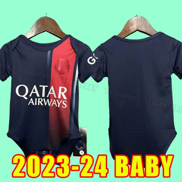 BABY MBAPPE HAKIMI camisas de futebol 23 24 Maillots de football 2023 2024 MARQUINHOS VERRATTI psGs kids kit shirt uniforme Fabian Sanches INFANTS HOME AWAY TERCEIRO