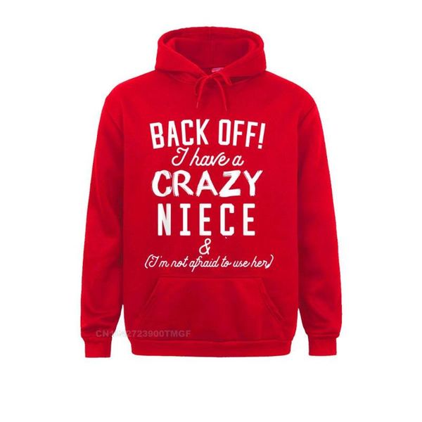 Herren-Kapuzenpullover, Sweatshirts, Herren-Kapuzenpullover, lange Ärmel, Damen-Sweatshirts, lustiger Tante-Onkel-Kapuzenpullover, übergroßer Kapuzenpullover „Back Off I Have A Crazy Nichte“, bequeme Kapuzen HS9O