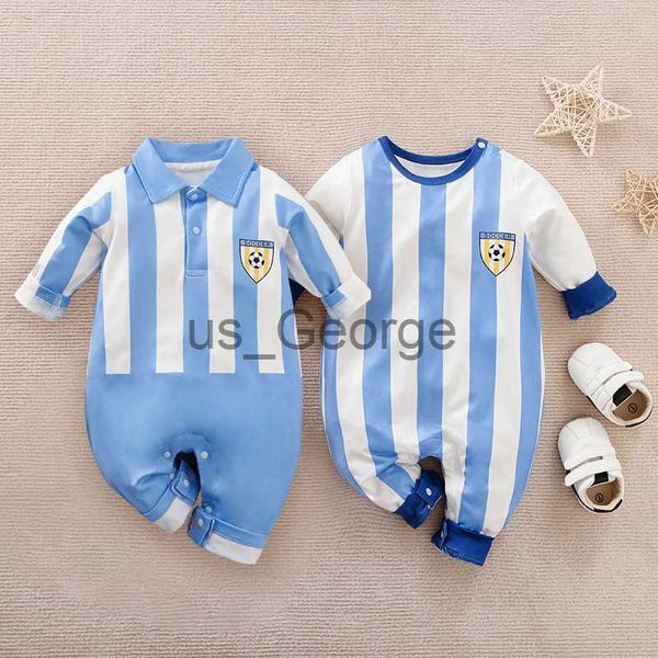 Set di abbigliamento Neonato Calcio Blu NO10 Vestiti Pagliaccetto infantile Tuta per ragazzo Ragazza Tutina Costume da calcio Garcon Tuta sportiva J230630