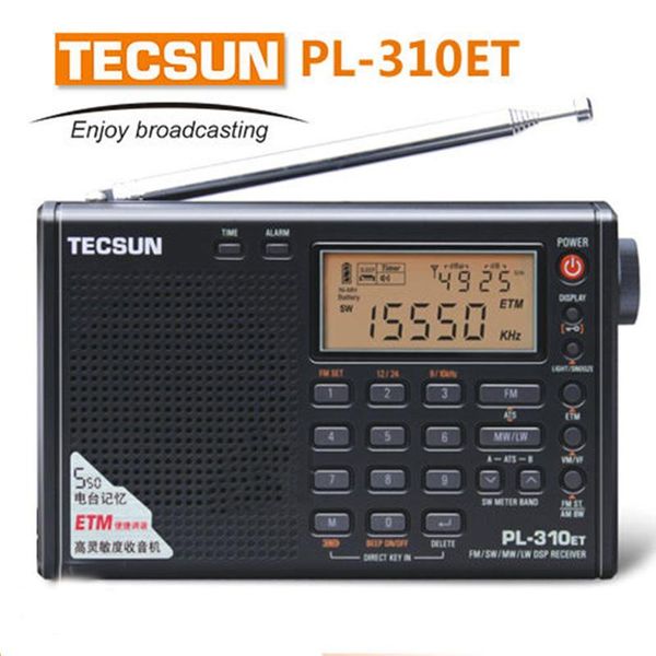 Rádio original tecsun pl310et fm am mw sw lw dsp receptor de rádio banda mundial de ondas curtas digital demodulação rádio estéreo portátil