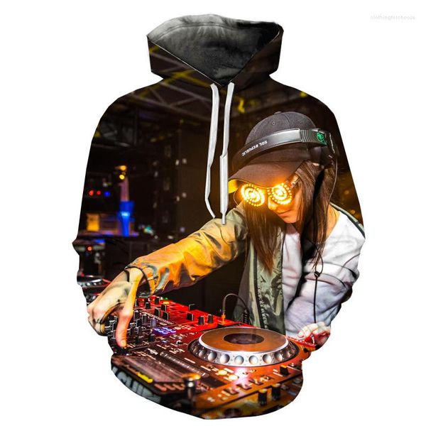 Erkek Hoodies Parti Hip Hop Serin Kız DJ Moda 3D baskılı Erkekler Ve Kadınlar Harajuku Süveter Tişörtü