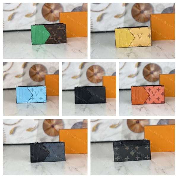 2023 New COIN CARD HOLDER N64038 Womens Mens Designer Fashion Tasca con zip Portafoglio di lusso Monete Porta carte di credito Marrone Monogramma Plaid Canvas Chroma