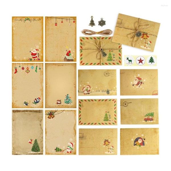 Embalagem para presente Envelope de Natal Cartão de papel para escrita Corda adesiva