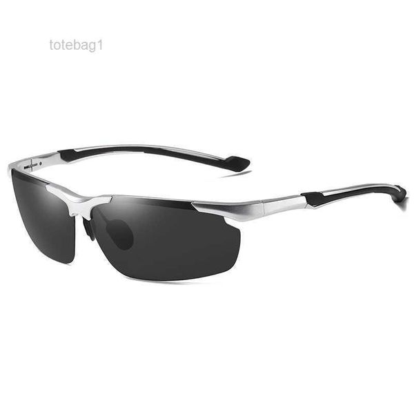 Aolong New Aluminum Magnesium Polarized Sunglasses Cycling Color Change Glasses High Beam Half Frame Driving Night-vision Device 2 1T6S