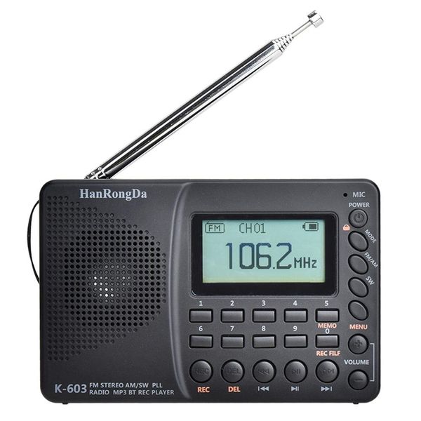 Rádio am fm portátil, operado por bateria, rádio de bolso, usb, digital, recarregável, reprodutor de música, bluetooth, compatível com cartão tf