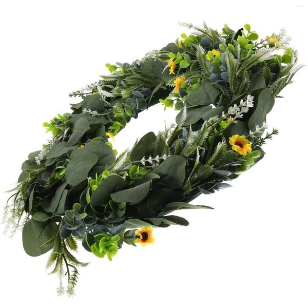 Decorative Flowers Green Wreaths Farmhouse Artificial Eucalyptus Door Decorations Wedding Garland Spring For Decorating Front Small