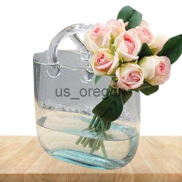 Vasen Glasbeutelvase für Blumen Glasvasen Fischschale Handgefertigte Blumenvase Klare Blumenvase für Heimdekoration Enterpiece Events Büro x0630