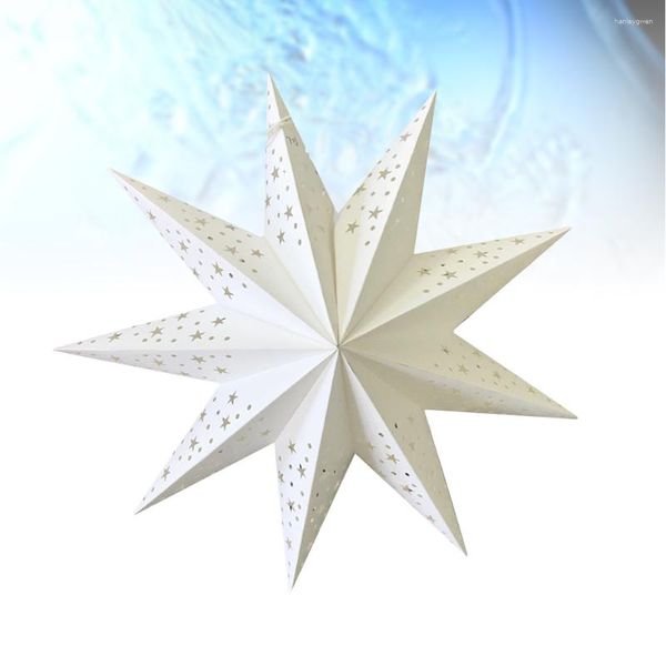 Lampade da tavolo 2 pezzi Lanterna a forma di stella di carta Decorazione paralume a punta Ornamento da appendere per la casa della festa di nozze di Natale