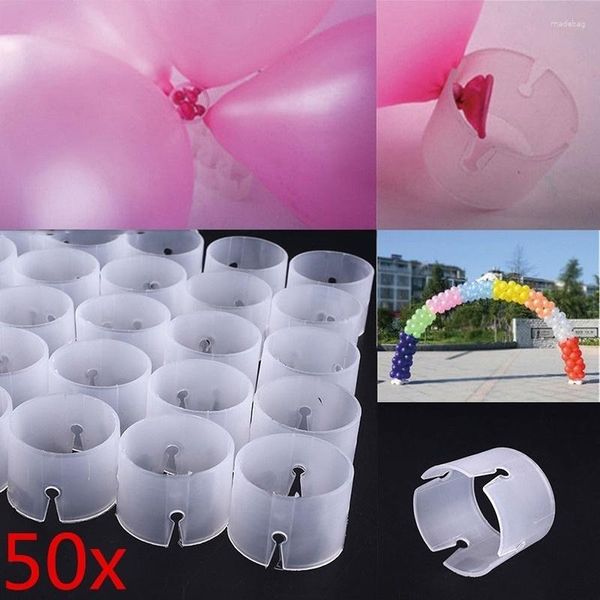 Decorazione per feste 50 Clip per connettore a palloncino semplice decorativo Accessori per palloni nuziali ad arco fai-da-te Forniture per palloncini di compleanno