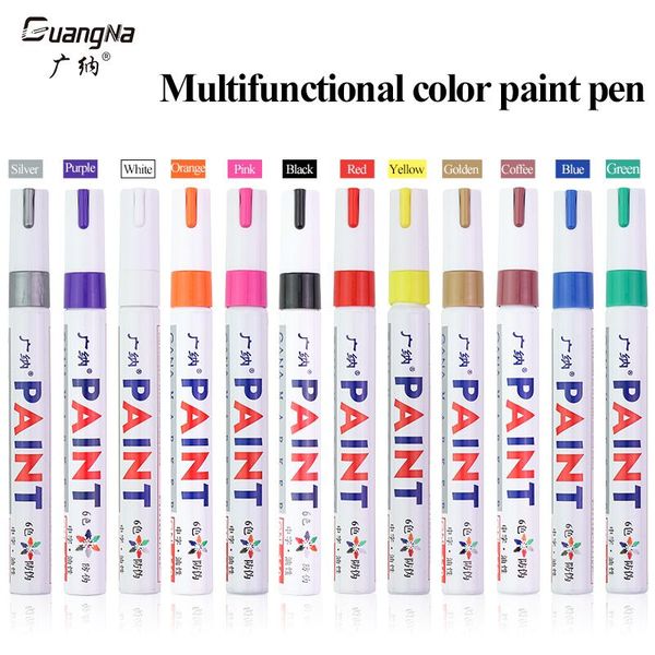 Маркеры GANA GN110, маркер с масляной краской, 12 шт., ручка для ремонта царапин, водонепроницаемая ручка для стекла/металла/пластика/керамики/дерева/шин для подписи