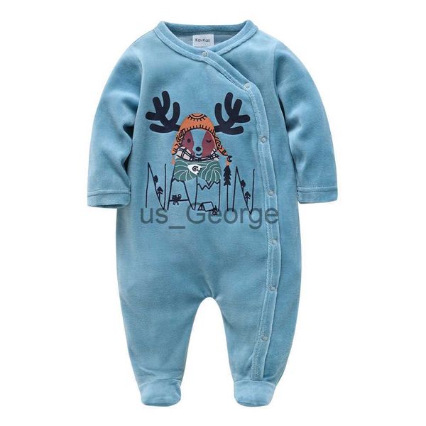 Kleidung Sets 2023 Winter Baby Jungen Kleidung Cartoon Design Langarm Neugeborene Mädchen Strampler Samt Volle Overalls Kleinkind Kostüm J230630