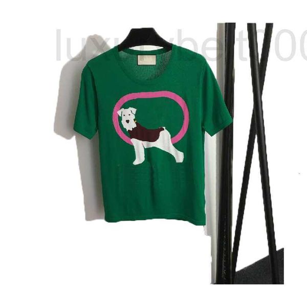 T-shirt da donna T-shirt firmate Maglieria Maglione a maniche corte Lettera Jacquard G Confortevole Design di qualità sottile T-shirt da donna Abbigliamento moda Nero bianco verde XX1