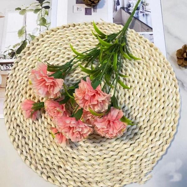 Flores decorativas 1 peça buquê artístico romântico para festa dia das mães haste longa cravo flor artificial delicada vintage