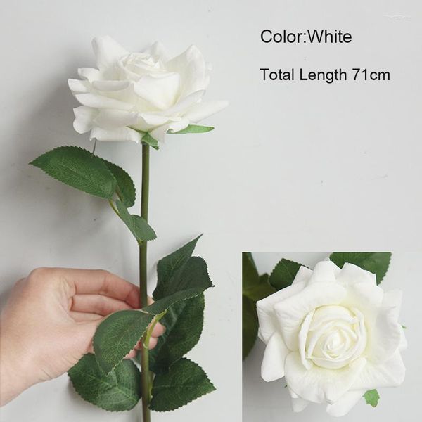 Fiori decorativi 4Pc Feel Moisturizing Big Rose Artificial Latex Real Touch Rose Wedding Decor Bouquet da sposa Home Floral