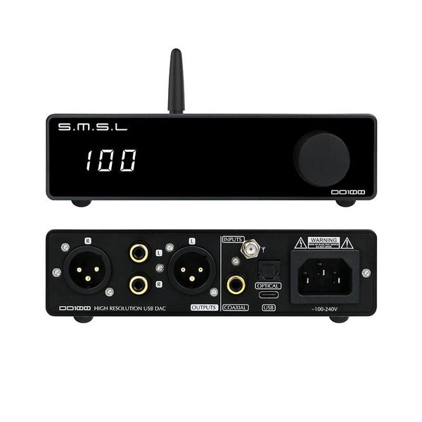 Amplificadores Smsl Do100 Hi Res Audio Dac Es9038q2mx2 Bluetooth 5.0 Dsd512 32bit 768khz Opa1612x4 Decodificador de saída balanceada com controle remoto