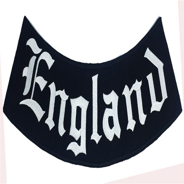 Outlaw England Rocker bestickter Aufnäher zum Aufbügeln, Motorrad, Biker, Club, MC, vorne, Jacke, Weste, Aufnäher, detaillierte Stickerei343z