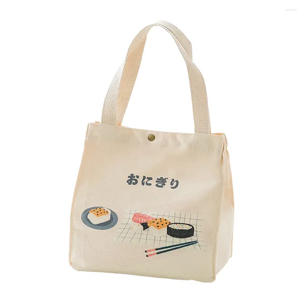 Geschirr-Sets, 1 Stück, Canvas-Handtasche für Damen, stilvoller, bezaubernder Lunch-Container, Beige