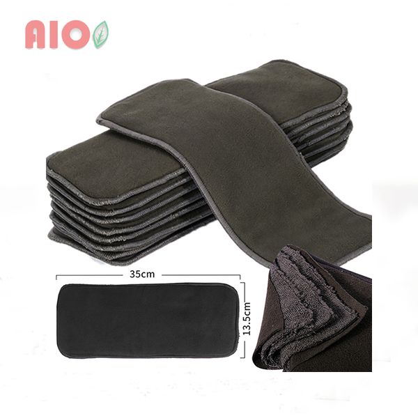 Тканевые подгузники AIO Infant Ecological Nappy Bamboo Charcoal Microfiber Liner Вставки для карманных подгузников Детские подгузники 5 слоев Несколько оптом 230629