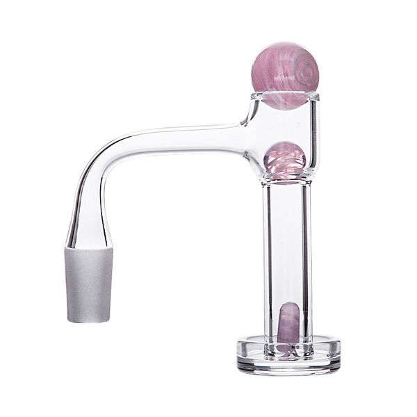 Miscelatore bianco di quarzo spesso Spin Banger Beads con Terp Slurper Bordo smussato Chiodi senza cupola Senza cuciture Saldatura completa Saldatura di grado USA Bong d'acqua in vetro con perle Pill Ball