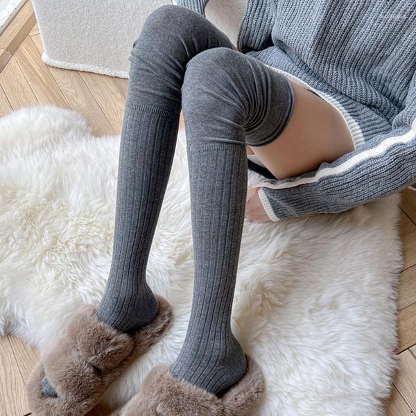 Frauen Socken Knieschocks Dame Spleißstrümpfe Herbst Winter High Tube Wärme koreanische Preppy Style Casual Socken