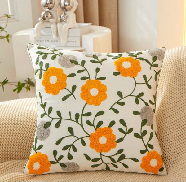 Роскошные квадратные наволочки Ins диванные подушки декоративные наволочки с цветочной вышивкой Boho длинные подушки