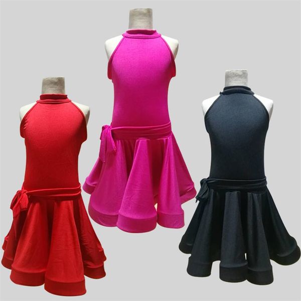 Bühnenkleidung Professionelle Kind Kind Kinder Latin Dance Kleid Für Mädchen Fransen Kostüme Kinder Moderne Junior Milch Seide Mädchen Ballsaal 283Y