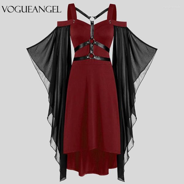 Vestidos Casuais Robe Medieval Vintage Traje Cosplay Feminino Tamanho Grande Ombro Frio Manga Borboleta Renda Up Vestido de Princesa de Halloween