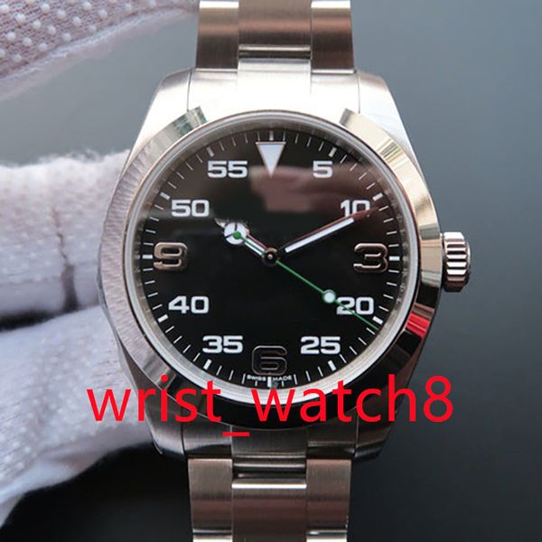 Luxus-Herrenuhr Air King, neu, 126900, vollständiger Zustand, schwarzes Zifferblatt, 40 mm automatisches mechanisches Uhrwerk, 317L-Stahlkleie, wasserabweisend, Designer-Uhr dhgate