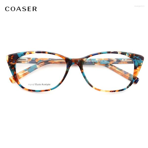 Montature per occhiali da sole Trend Vintage Acetato Round Cateye Grandi occhiali da vista Donna Uomo Occhiali da vista ottici Occhiali da vista firmati