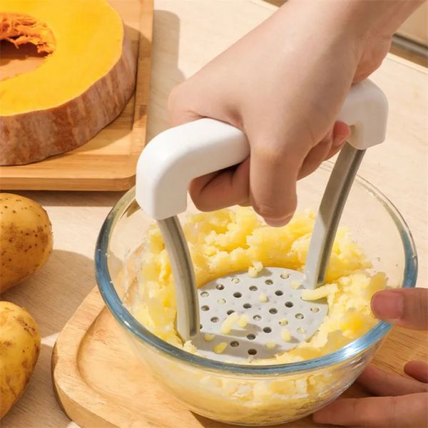 Espremedor de batatas manual de plástico esmagador de batatas prensado ferramenta de cozinha portátil para alimentos para bebês utensílios de cozinha G0630