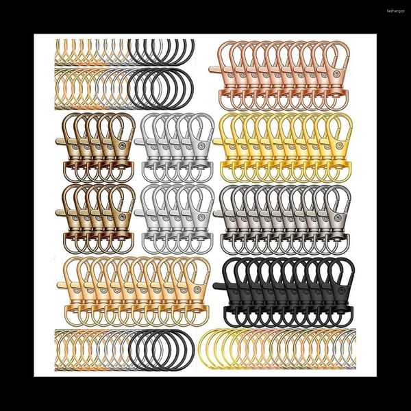 Sacchetti per gioielli 140Pcs Portachiavi Moschettone Portachiavi Girevole Moschettone Chiusura a moschettone Portachiavi Clip per