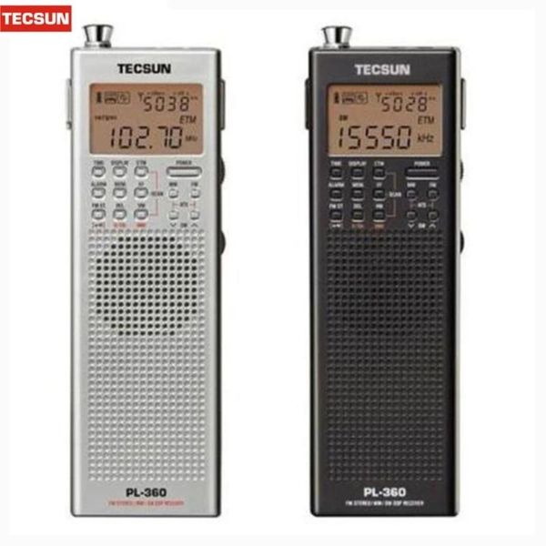 Rádio novo tecsun pl360 rádio digital portátil usb am fm gravador de rádio de bolso ondas curtas pll dsp etm sw mw lw receptor pl 360 novo