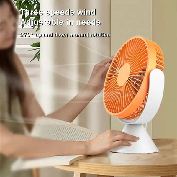 1pc ventilatore da tavolo a soffitto con raffreddamento ad aria ricaricabile USB 4000mAh portatile elettrico senza fili a batteria per l'estate all'aperto