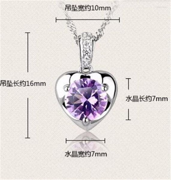 Halskette Ohrringe Set Reines Silber 925 Schmucksets Für Frauen Amethyst Herz Ohrring Anhänger Klassischer Schmuck 2 Stück Zubehör Bijoux