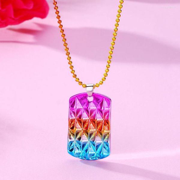 Ожерелья с подвесками Lovecryst, 1 шт., выцветшие цвета, квадратная форма для детей, модные подарки для девочек, подарки дружбы