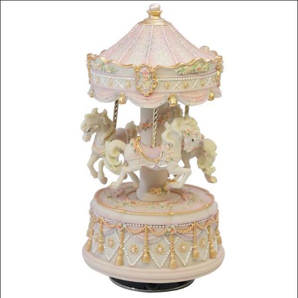 Número 16.5x8.5cm Novo presente presente Princess Love Girl Music Box Musical Handmove Box Resina Carrossel Mão movendo presente no atacado MF378