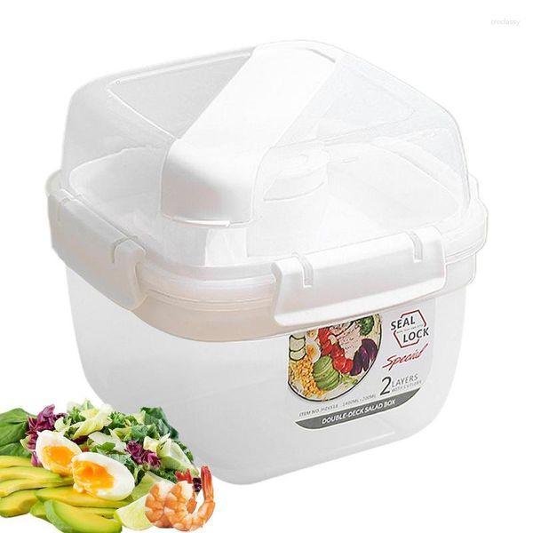 Geschirr-Sets, Behälter für die Zubereitung von Mahlzeiten, auslaufsichere Lunchboxen, Salat- und Salatbehälter, wiederverwendbarer Obst- und Snackhalter