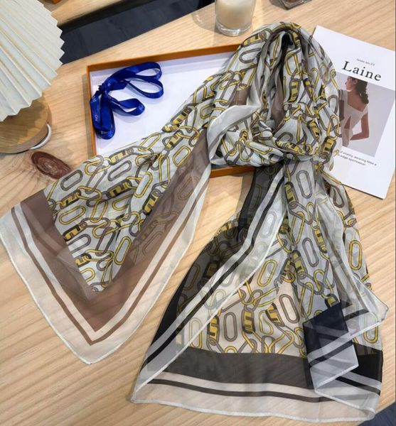 2023 novo luxo exclusivo xale de seda alta costura feminino moda viagem macio 180*90 cm lenço designer