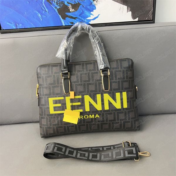 Tasarımcı Dizüstü Tag Deri Deri Moda Evrak Çantası Erkek Çantası Kadın Bilgisayar Çantaları 38cm Sacoches Lüks Omuz Çok yönlü Çanta 2 Renkler 2306302BF