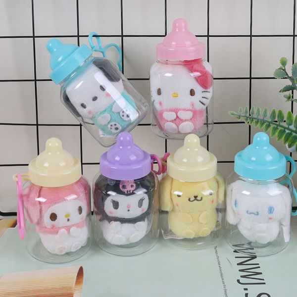 Kuromi Plüsch Schlüsselanhänger Cinnamoroll Kawaii Cartoon Baby Flasche Puppe Kinder Tasche Anhänger Zubehör Dekorieren Spielzeug Mädchen Geschenk LT0068