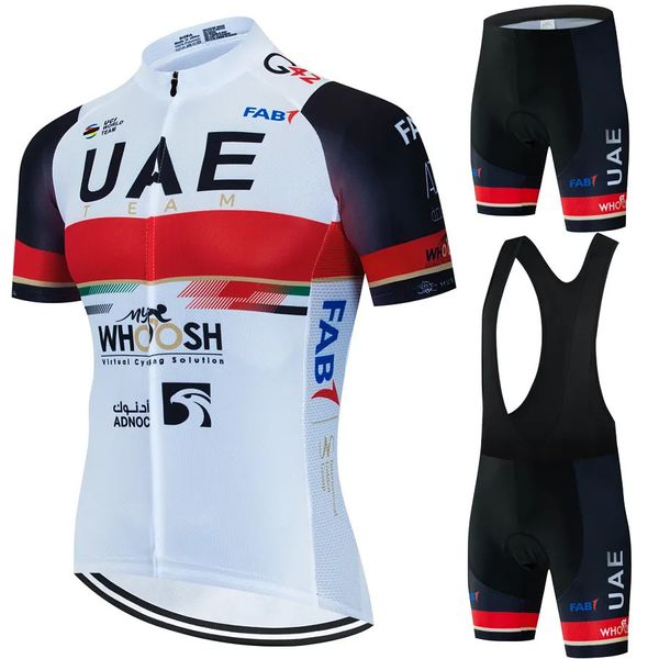 Radfahren Jersey Sets UAE Mann Männer Hosen Gel Sport Kleidung Fahrrad Kleidung Shorts 2024 Sommer Set Bluse Hemd MTB Lätzchen männliche Outfit 230928
