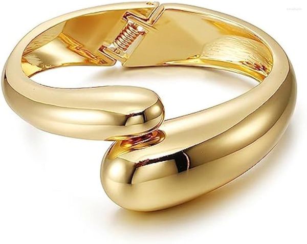 Armreif aus Gold für Damen, luxuriös, 18 Karat vergoldet, grob, gehämmert, unregelmäßig, Designer-Schmuck